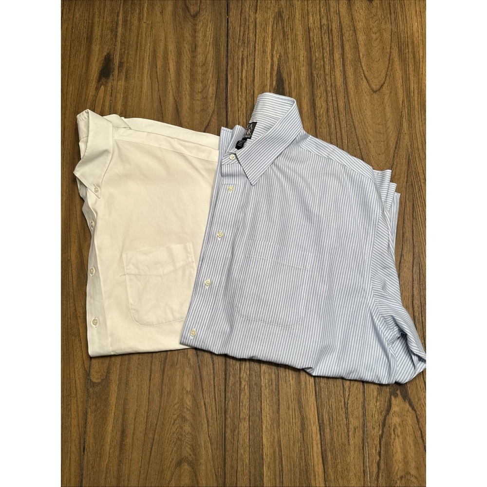 Jos. A. Bank BUNDLE 2-Men's Long Sleeve Button Up Dress Shirt, 17.5/35